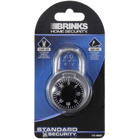 Brinks Combination Padlock, Steel, 48mm 172-49001